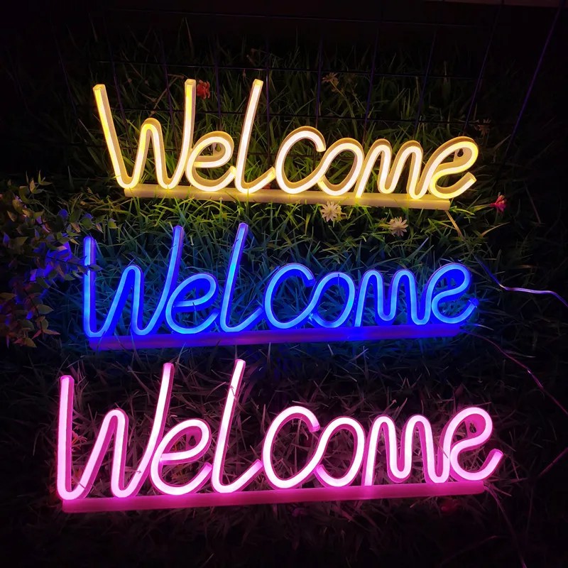 Dobrodošli - Reklamni svetlobni LED neonski napis