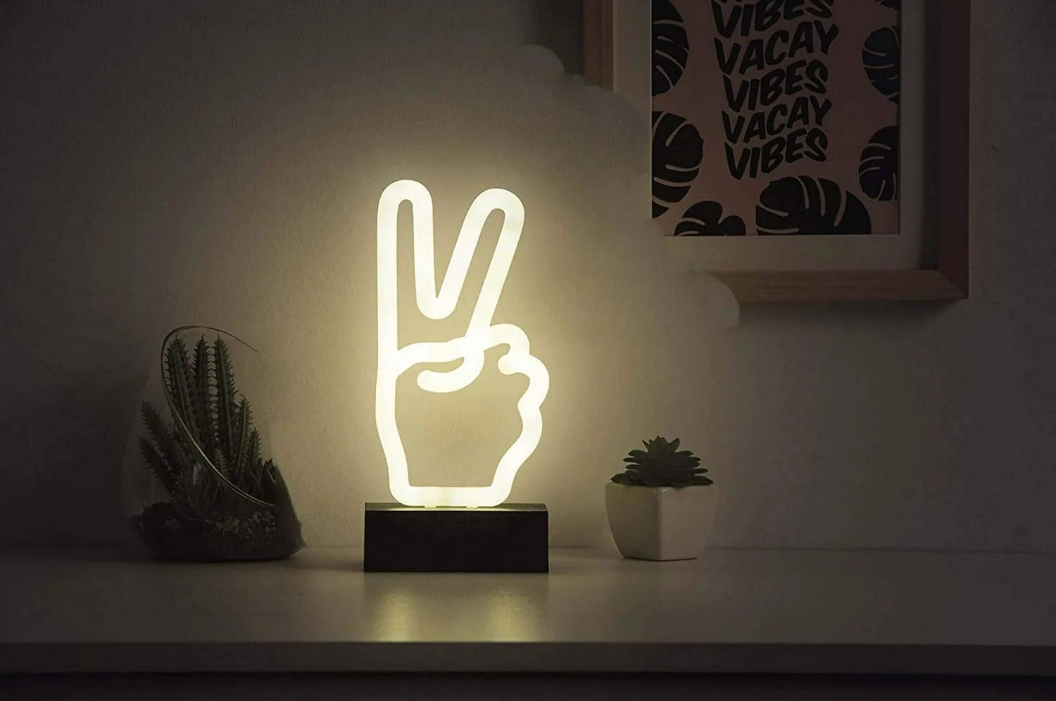 Svetleči logotip neon - Simbol miru