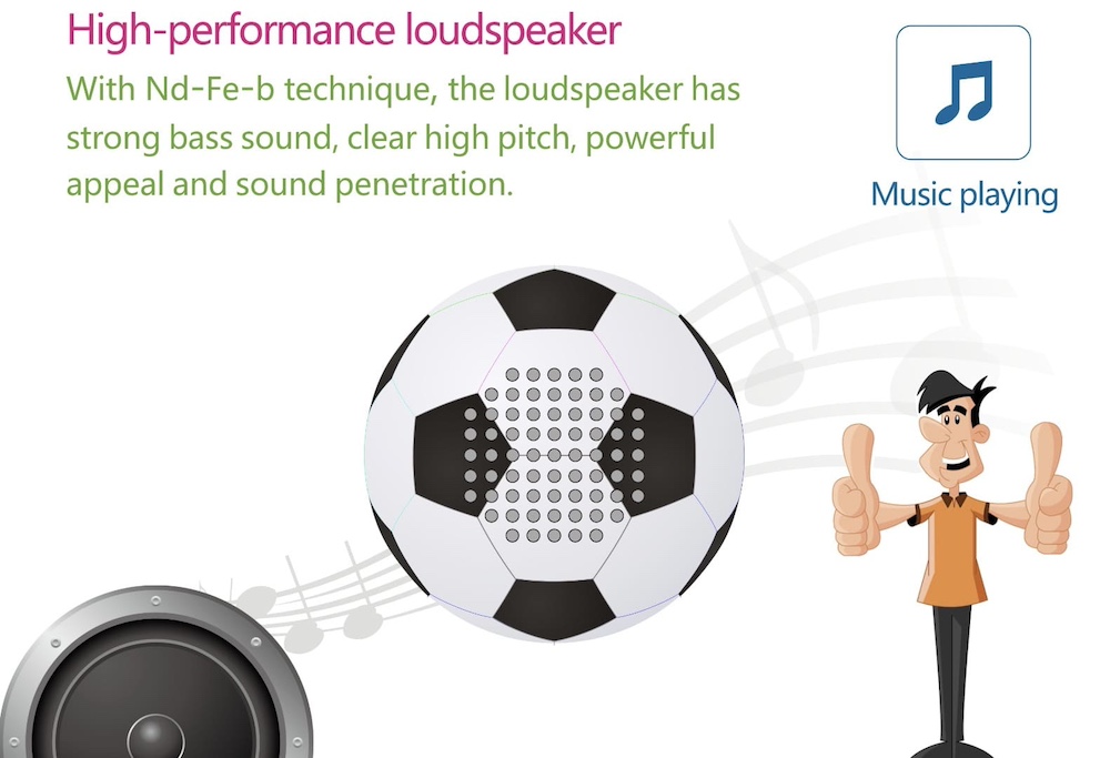 zvočnik za mini nogometno žogo za mobilni pametni telefon