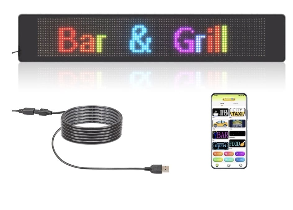 Oglaševalska LED RGB tabla s prilagodljivim drsenjem za avto