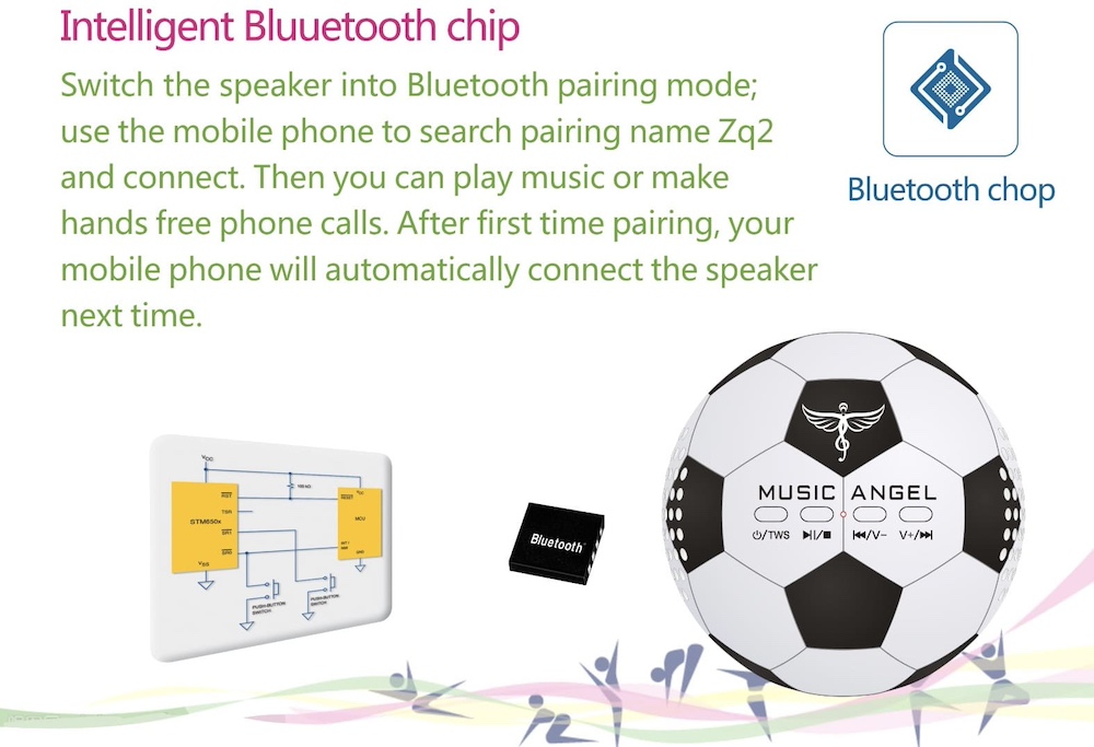bluetooth zvočnik za pc mobilni telefon žogo