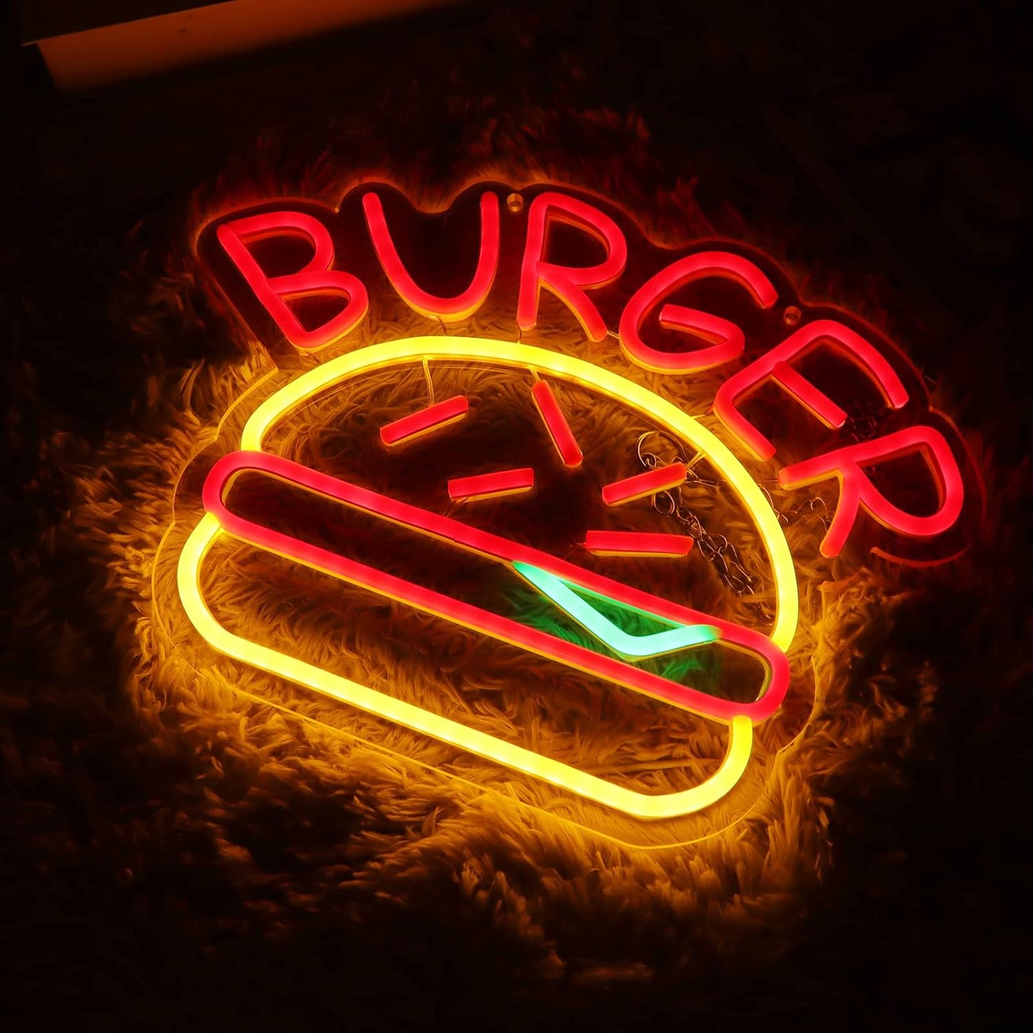 Burger Advertising osvetljen svetleč LED neonski napis